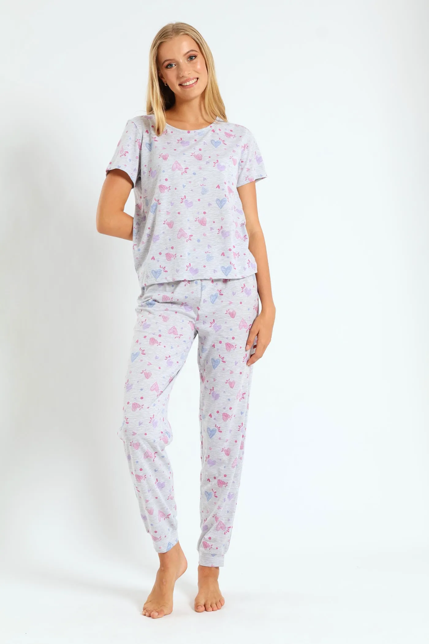 Artsy Hearts Knit Jogger - Grey Melange sold by Edgars product image thumbnail 2