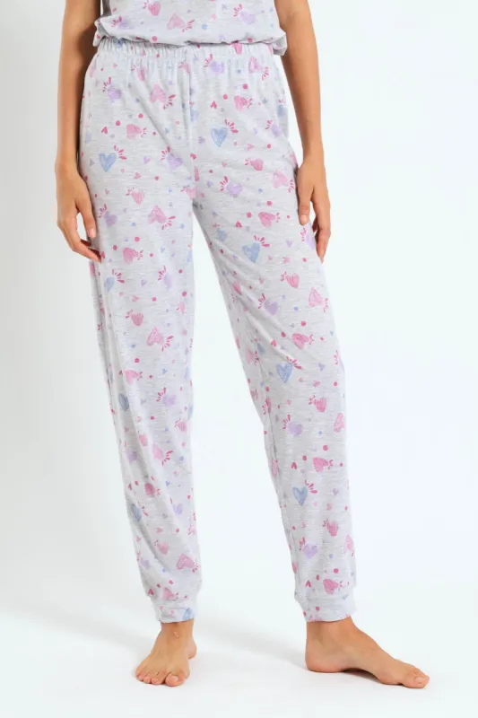Artsy Hearts Knit Jogger - Grey Melange sold by Edgars