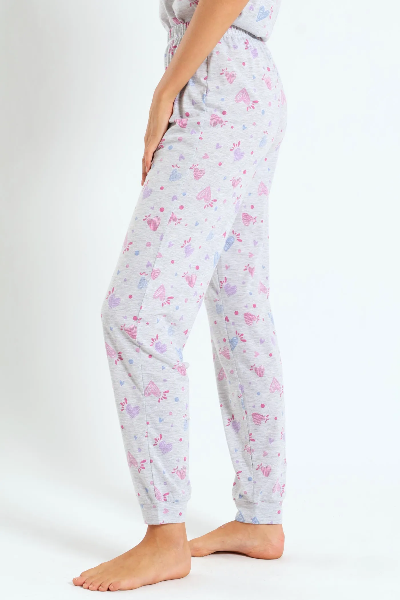 Artsy Hearts Knit Jogger - Grey Melange sold by Edgars product image thumbnail 3