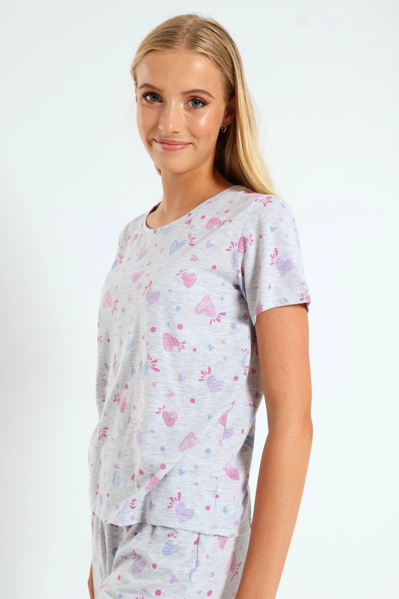 Artsy Hearts Knit Tee - Grey Melange sold by Edgars product image thumbnail 3