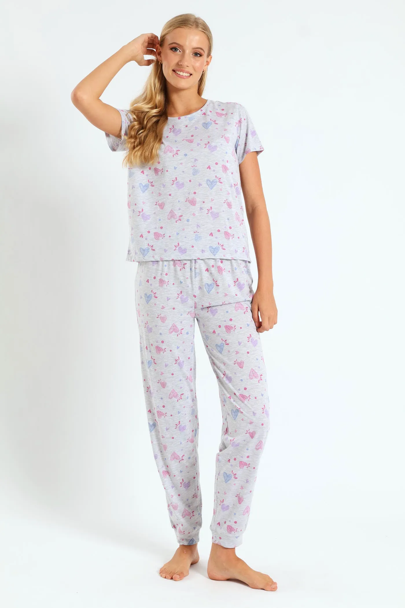 Artsy Hearts Knit Tee - Grey Melange sold by Edgars product image thumbnail 2