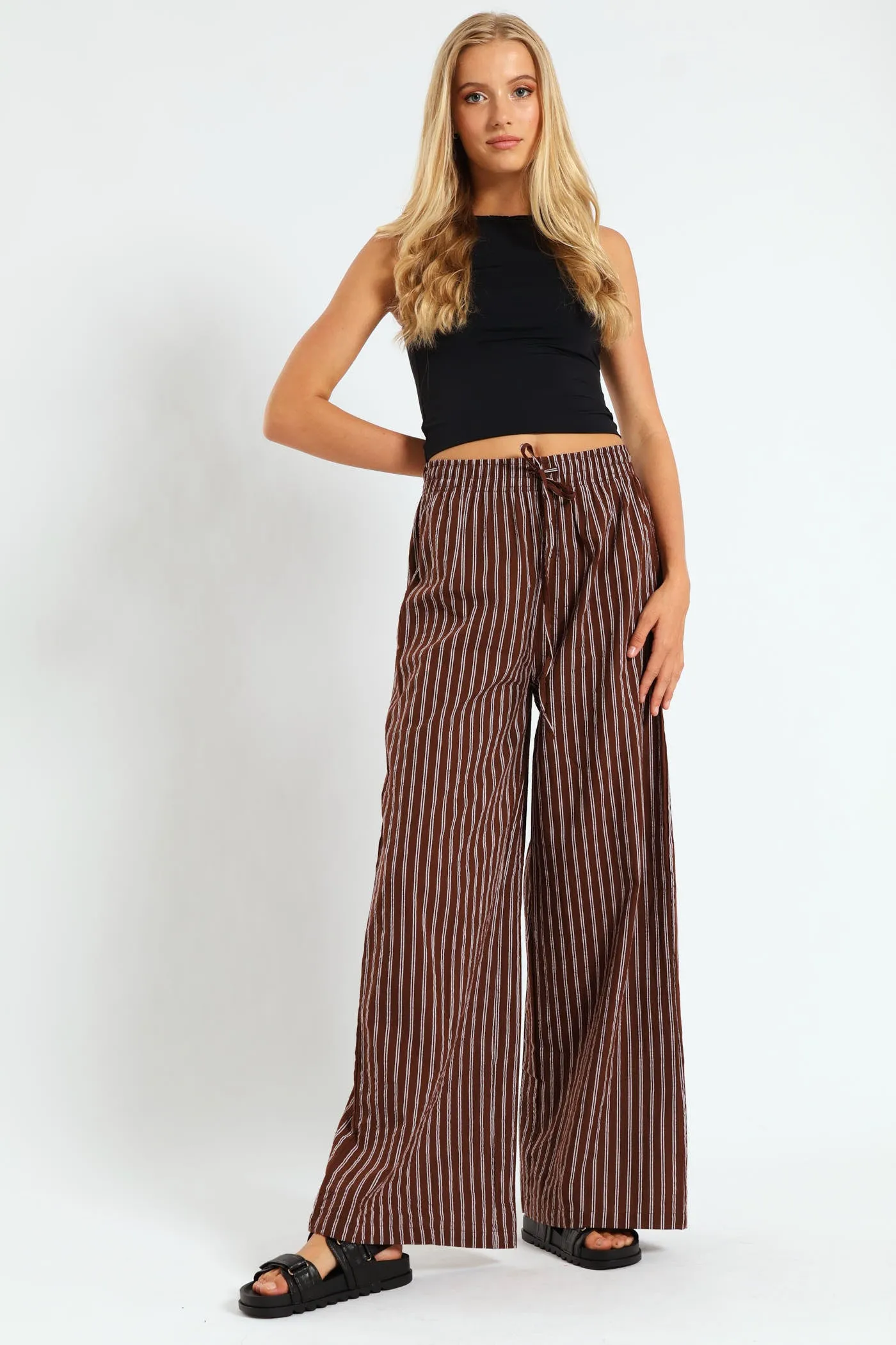 Stripe Relaxed Pants - Chocolate sold by Edgars product image thumbnail 2