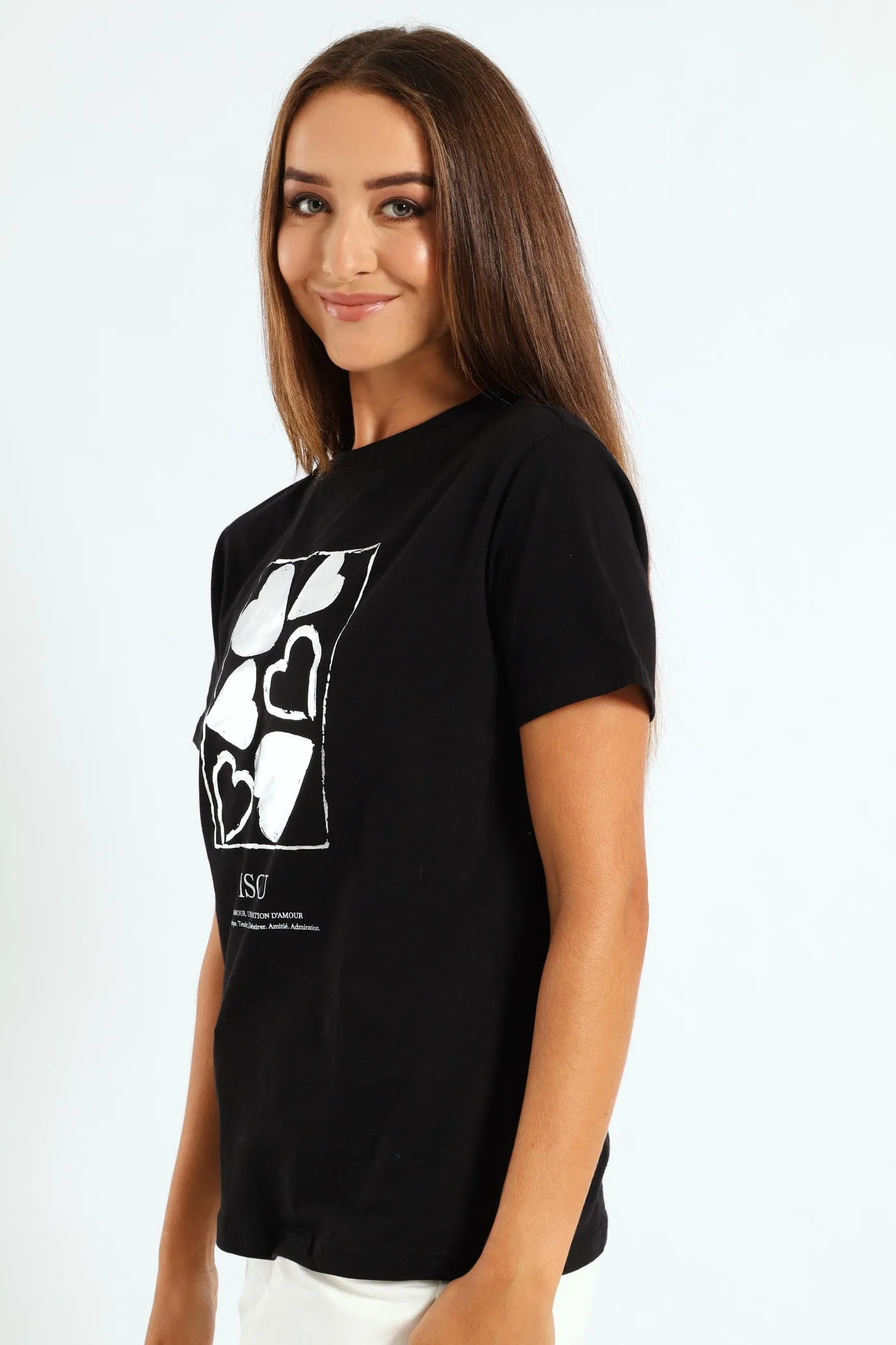 Bisou Foil Heart Regular Tee - Black sold by Edgars product image thumbnail 2