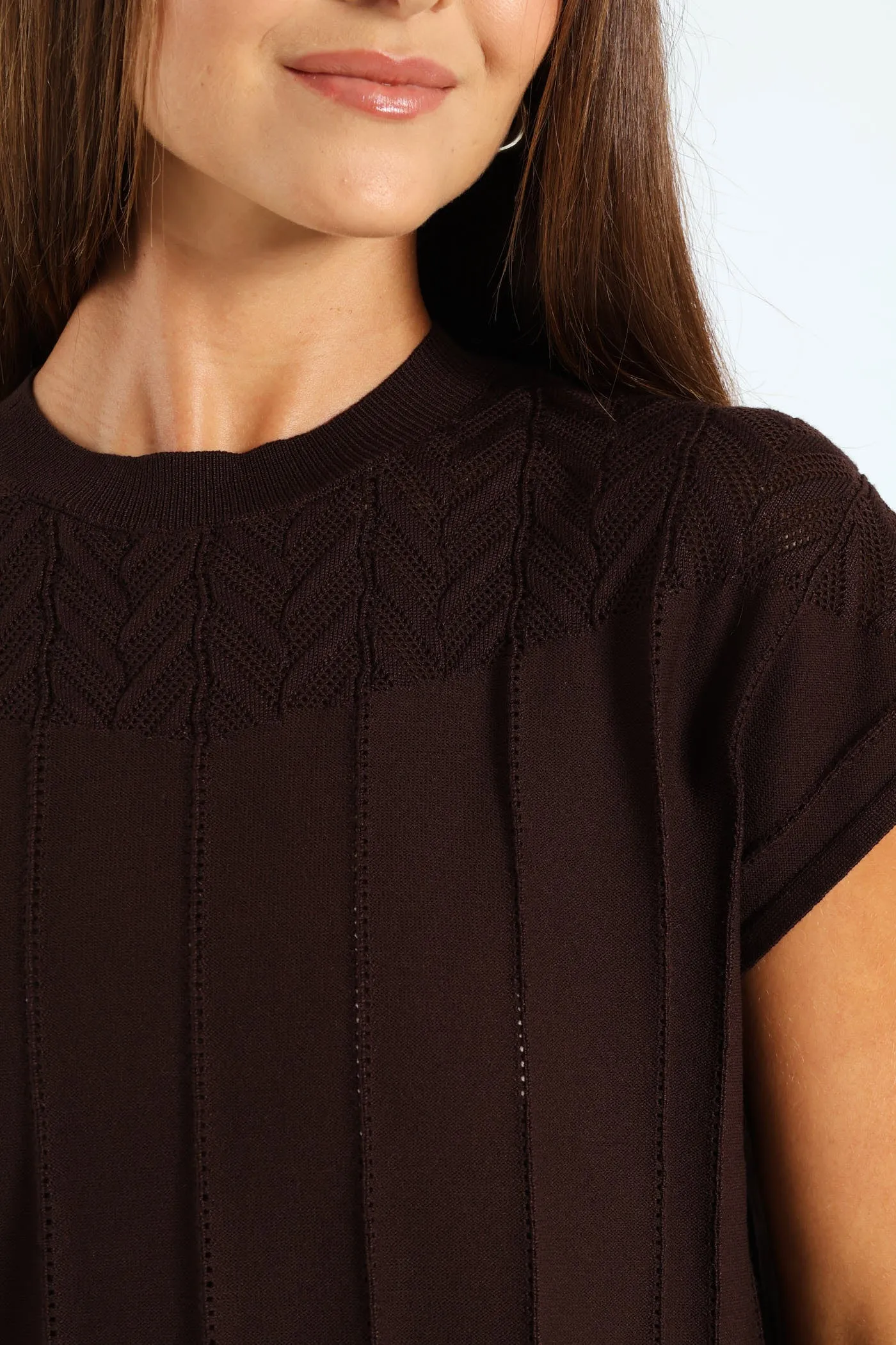 Pointelle Yoke Sweater - Chocolate sold by Edgars product image thumbnail 4