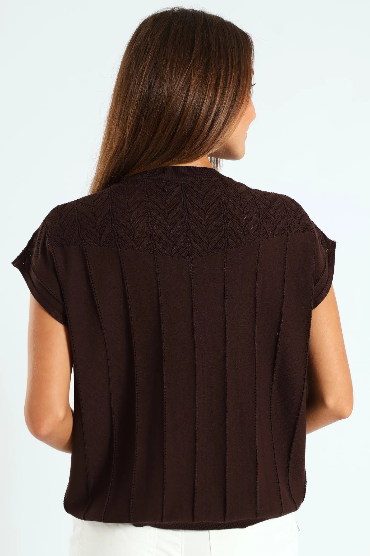 Pointelle Yoke Sweater - Chocolate sold by Edgars product image thumbnail 3
