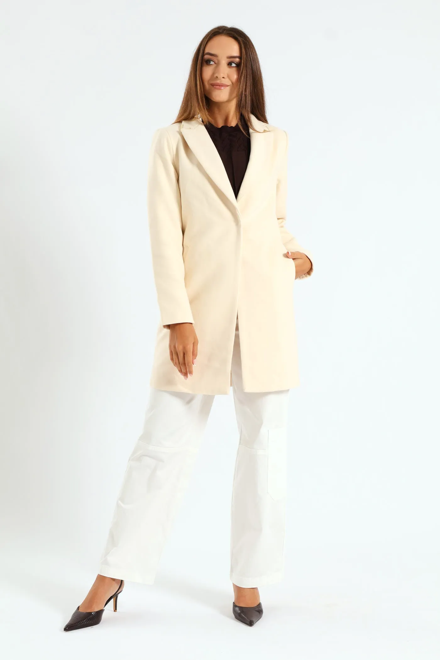 Charlotte Single Breasted Coat - Cream sold by Edgars product image thumbnail 2