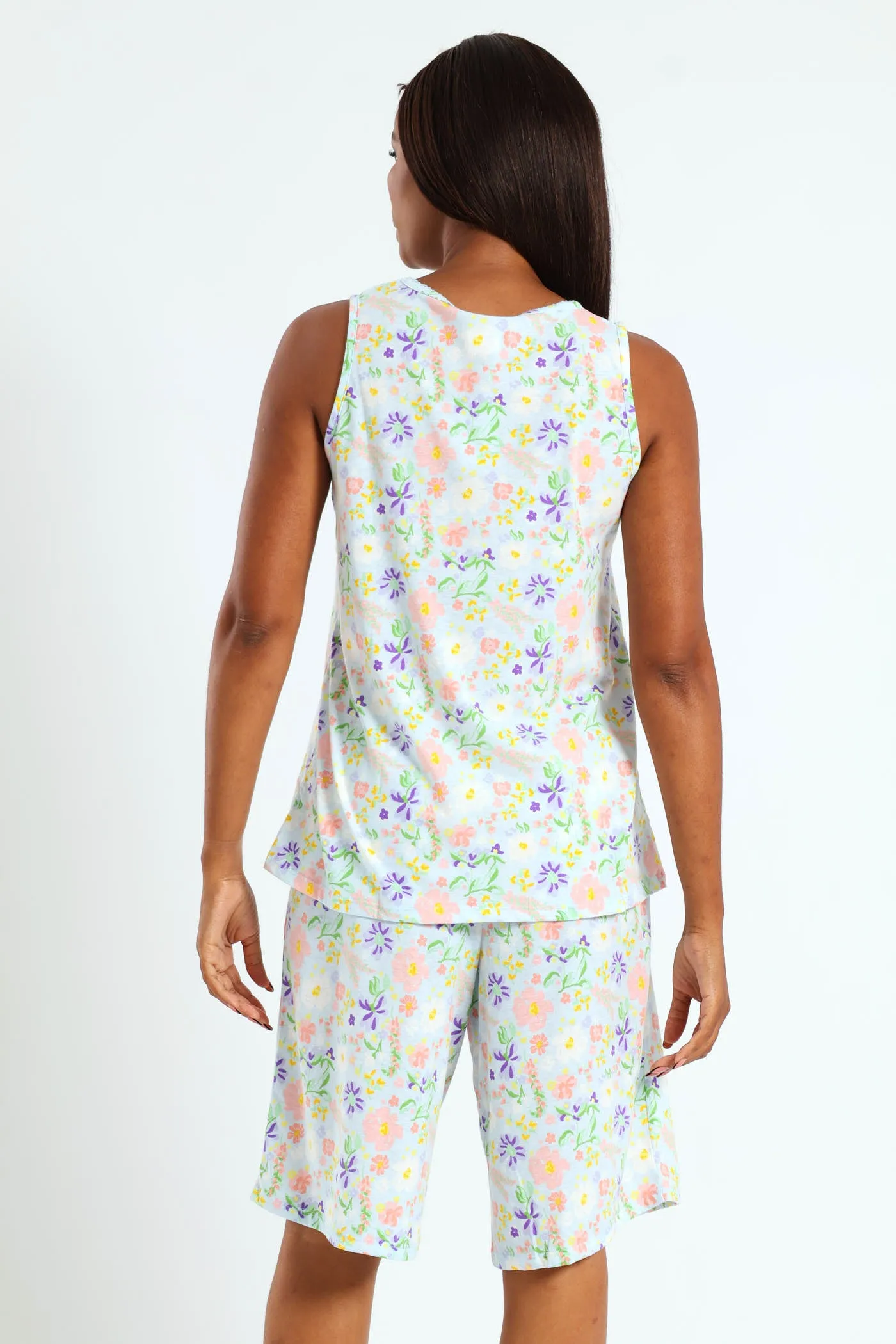 Soft Floral Top & Short Sleep Set - Blue sold by Edgars product image thumbnail 3