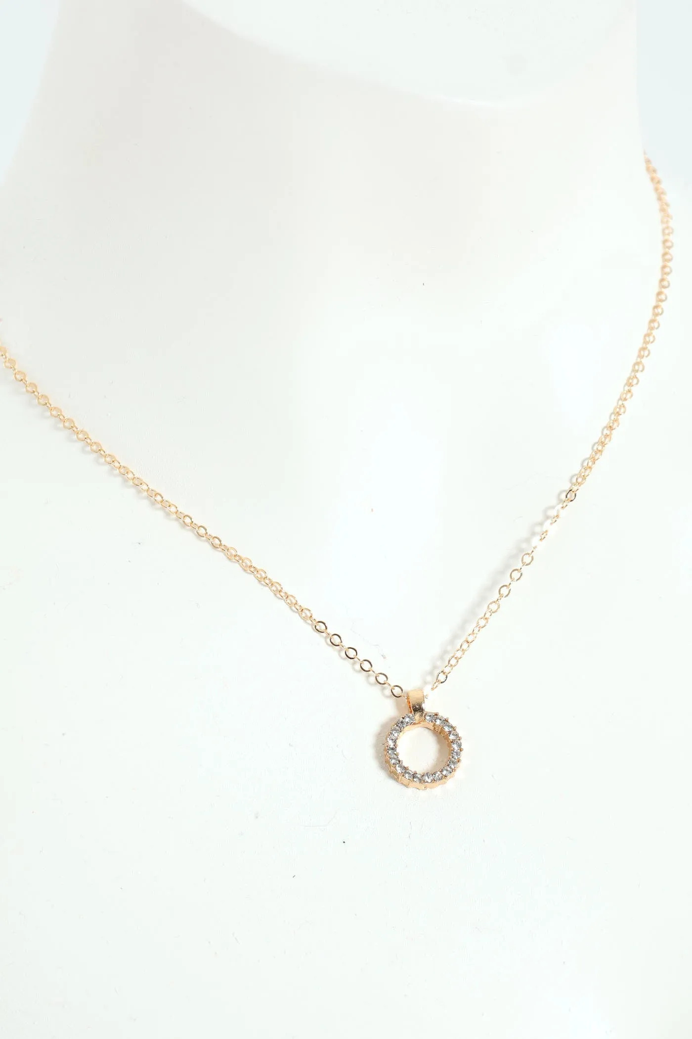 2 Pack Diamante Circle Pendant With Matching Stud Earrings - Gold sold by Edgars product image thumbnail 3