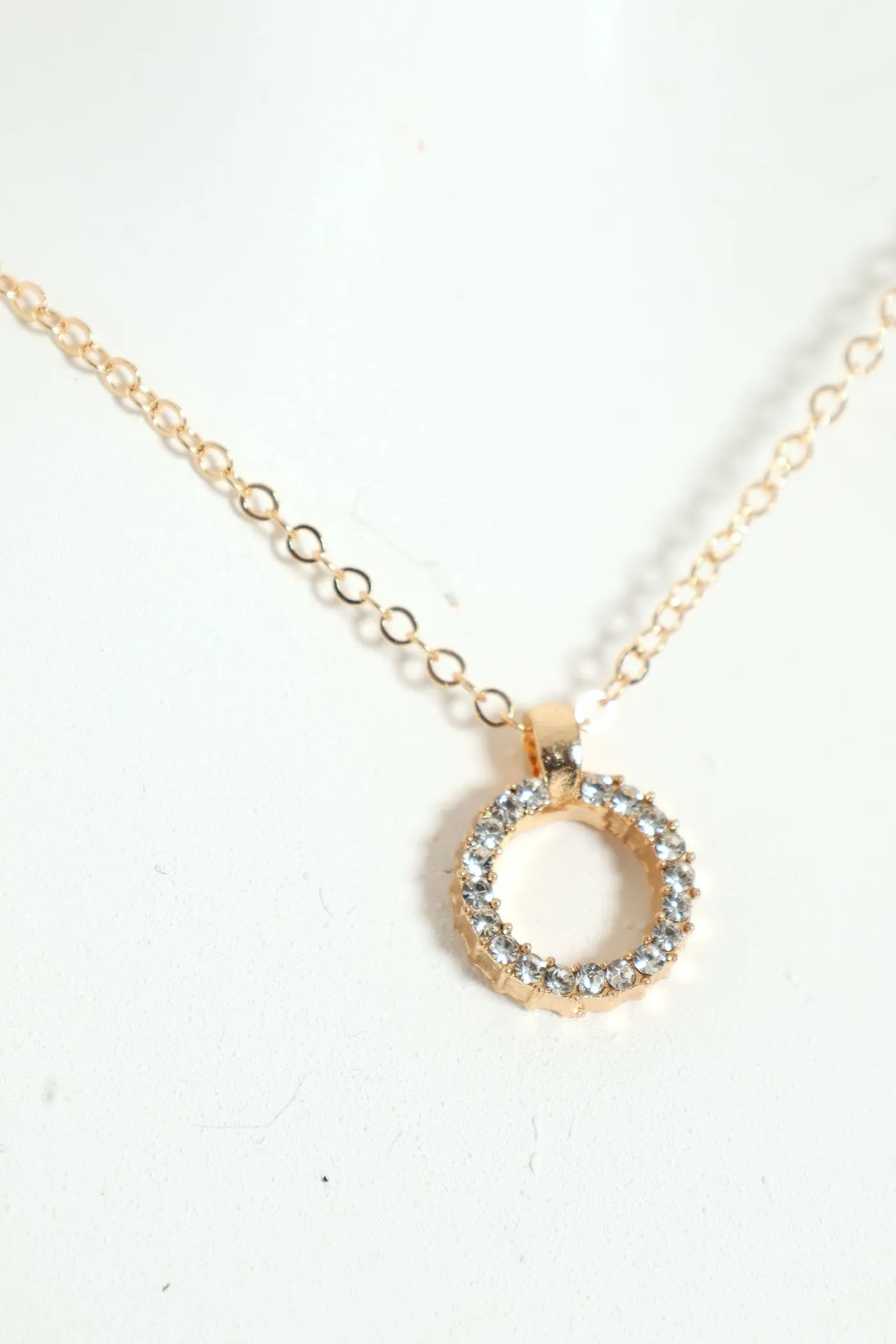 2 Pack Diamante Circle Pendant With Matching Stud Earrings - Gold sold by Edgars
