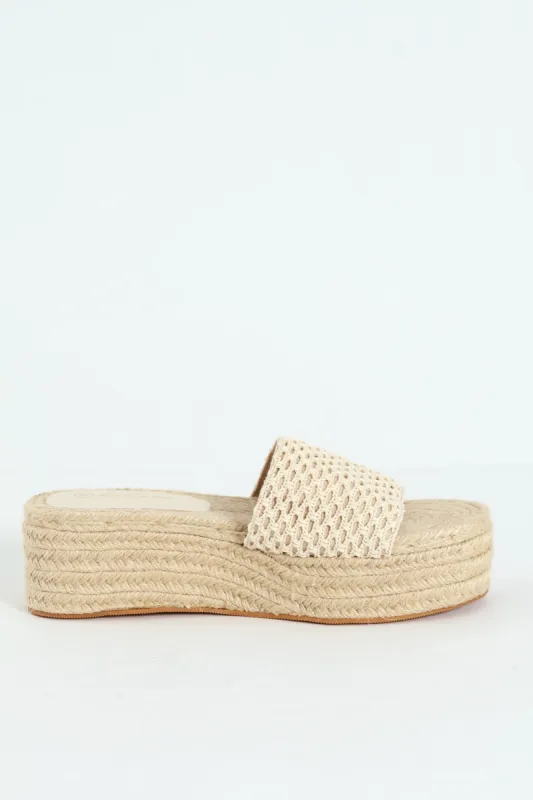 Single Banded Mule Espadrille Flatform Sandal - Natural sold by Edgars