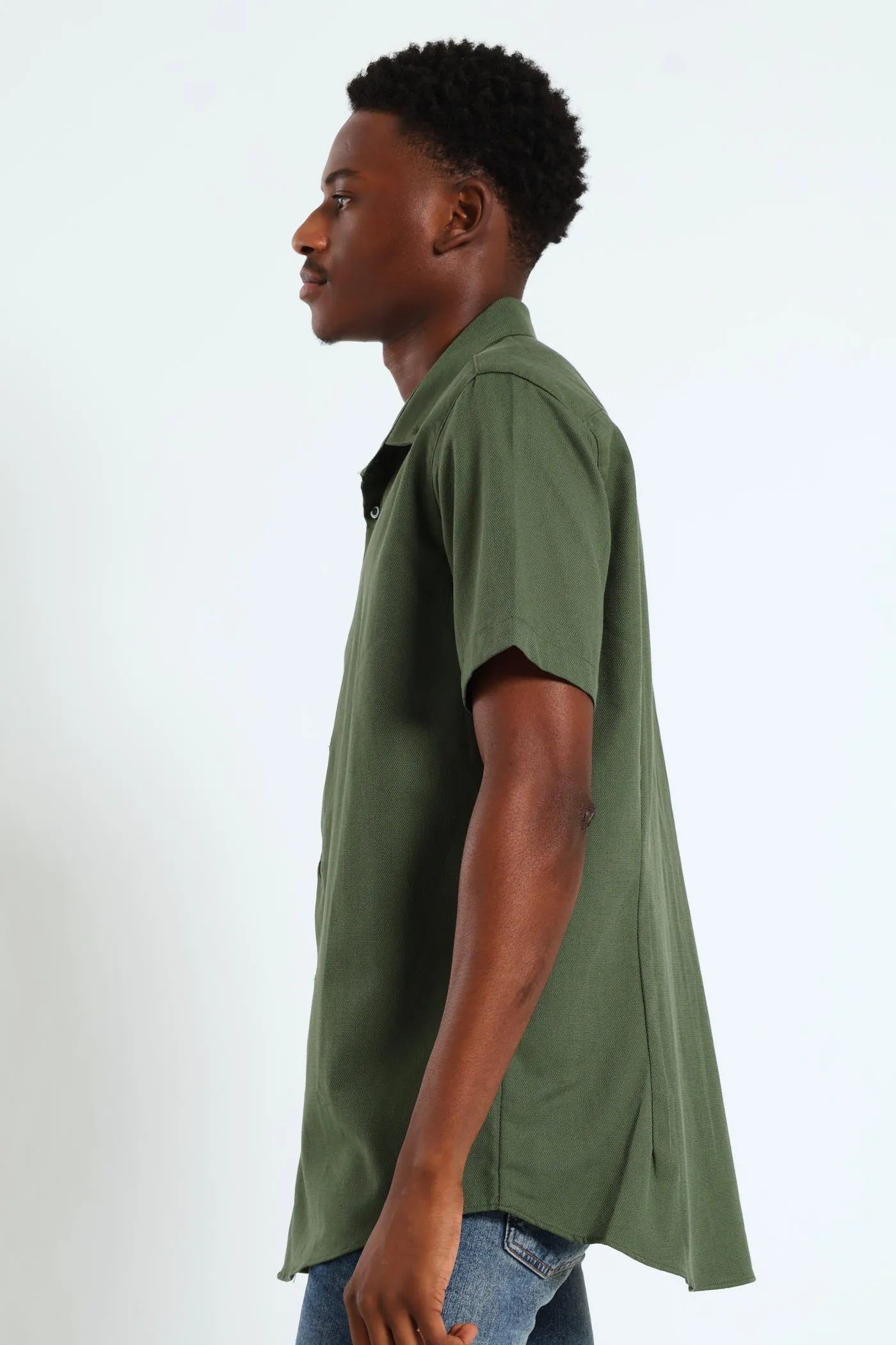 Textured Button Down Shirt - Olive sold by Edgars product image thumbnail 3
