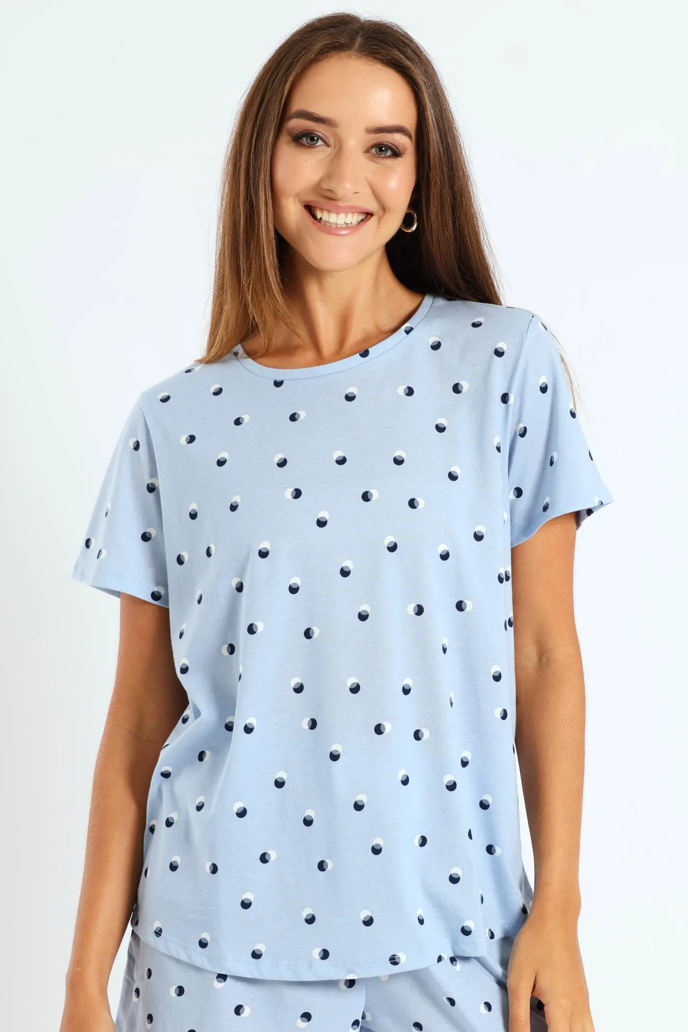 Spot Knit Sleep Tee - Light Blue sold by Edgars