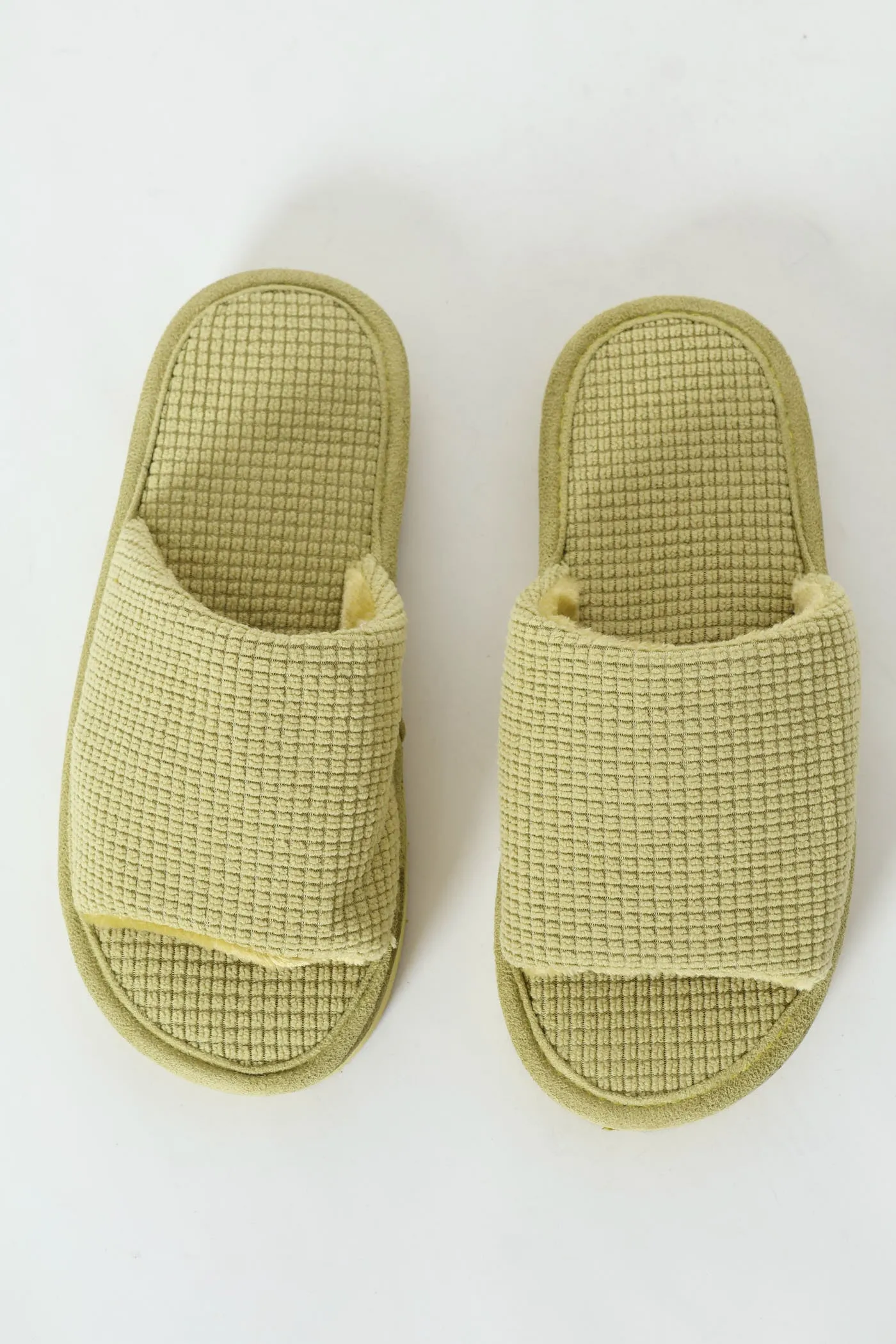 Eva Single Jersey Knit Band Mule Slipper - Chartreuse sold by Edgars