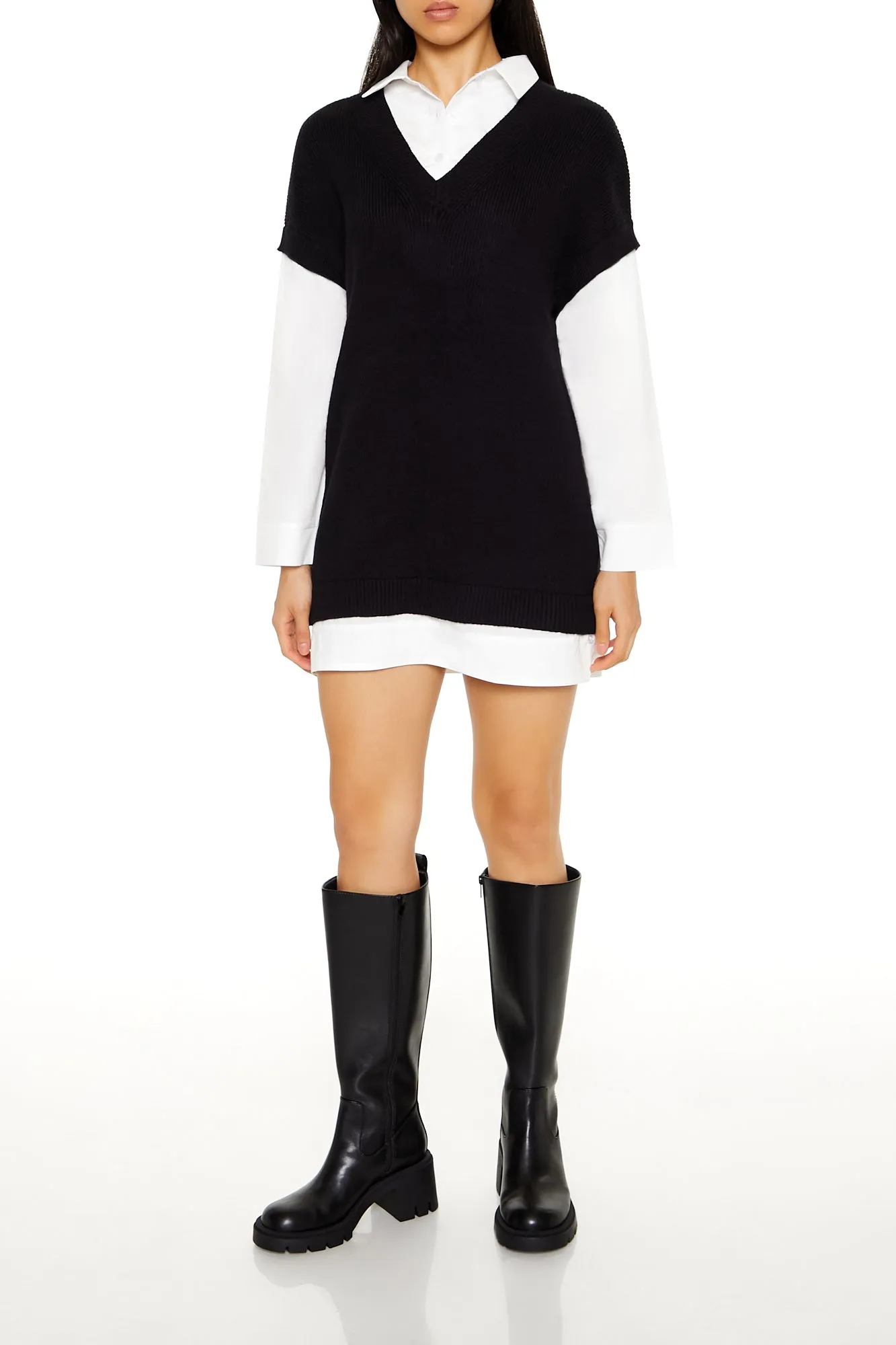 Long Sleeve Short Length Dress - Black/White sold by Edgars product image thumbnail 2