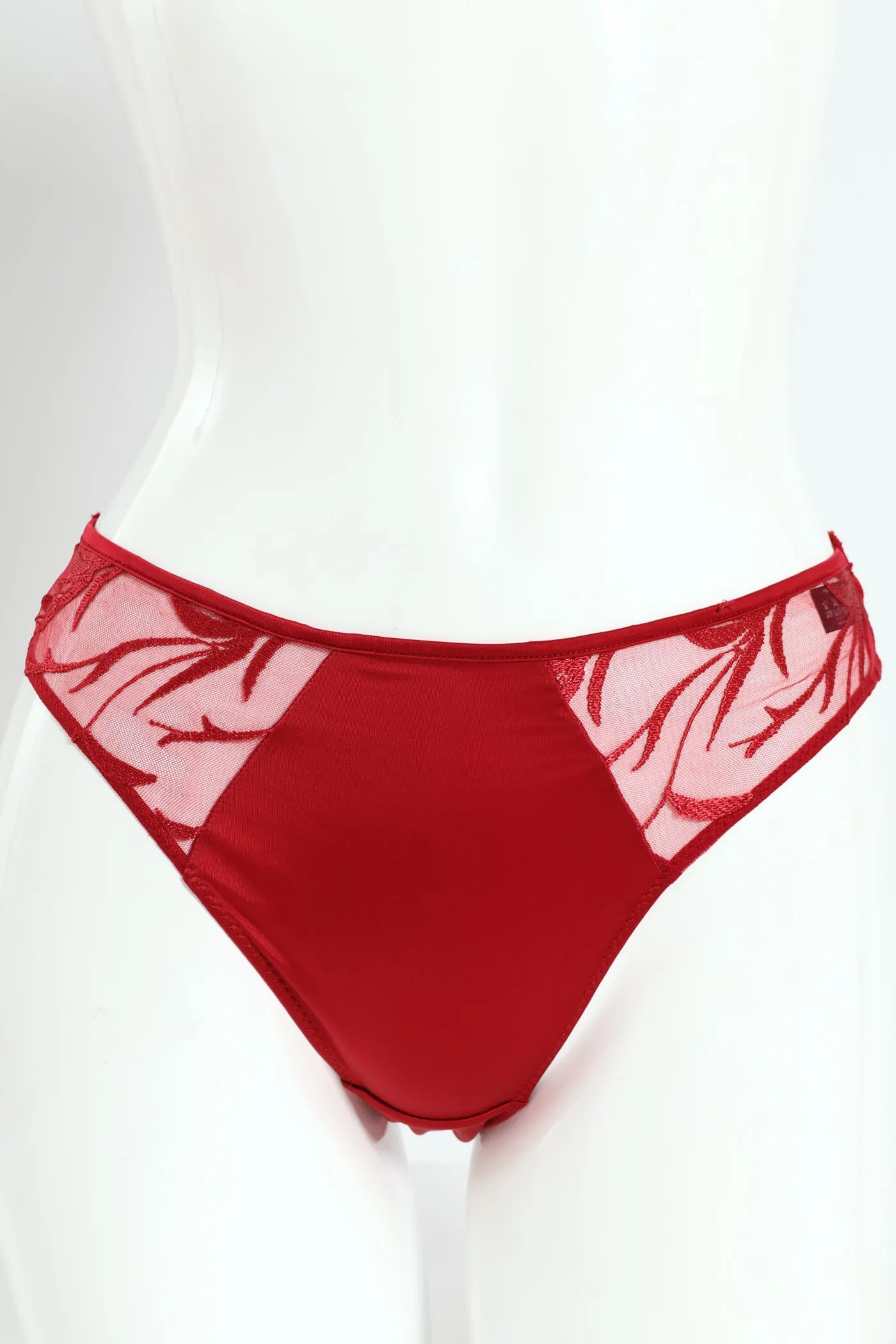 2 Pack Cloth & Embroidered Bikini Panty - Red/Black sold by Edgars
