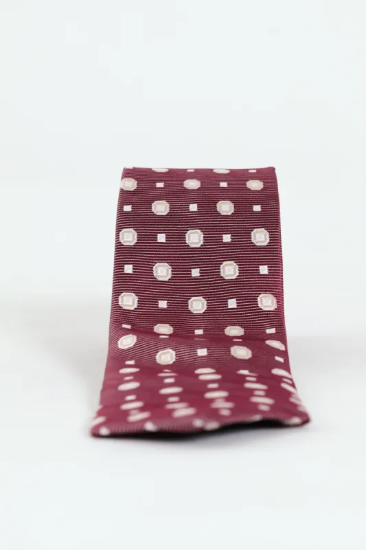 Circle Pattern Tie - Burgundy sold by Edgars 