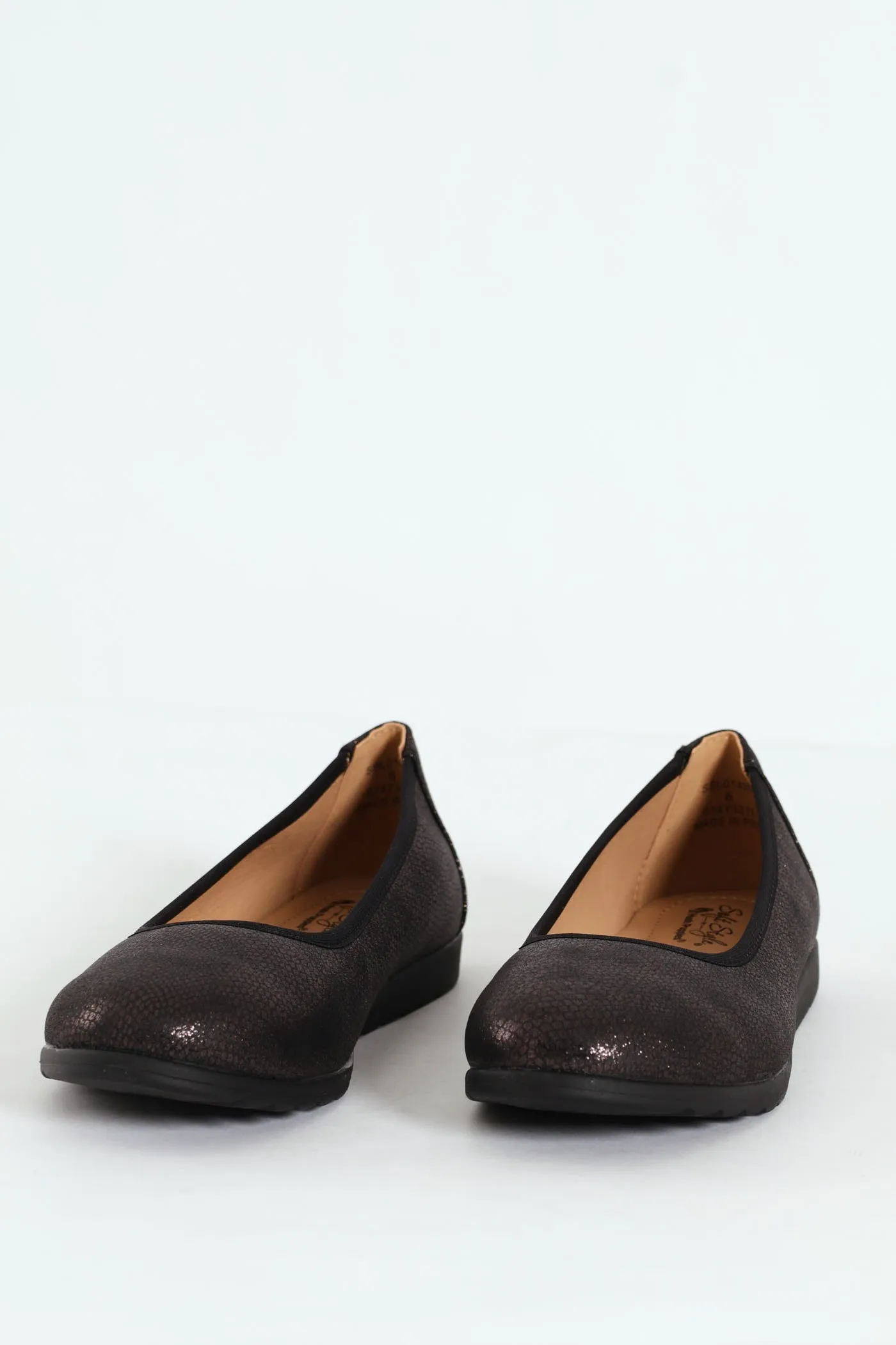 Halen Metalic Animal Elasticated Slip On - Black sold by Edgars