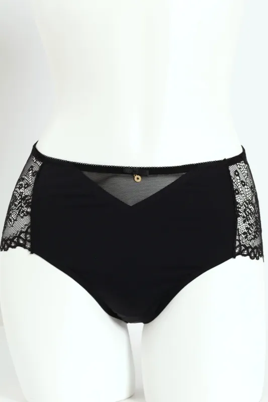 Microfibre & Lace Boyleg Panty - Black sold by Edgars
