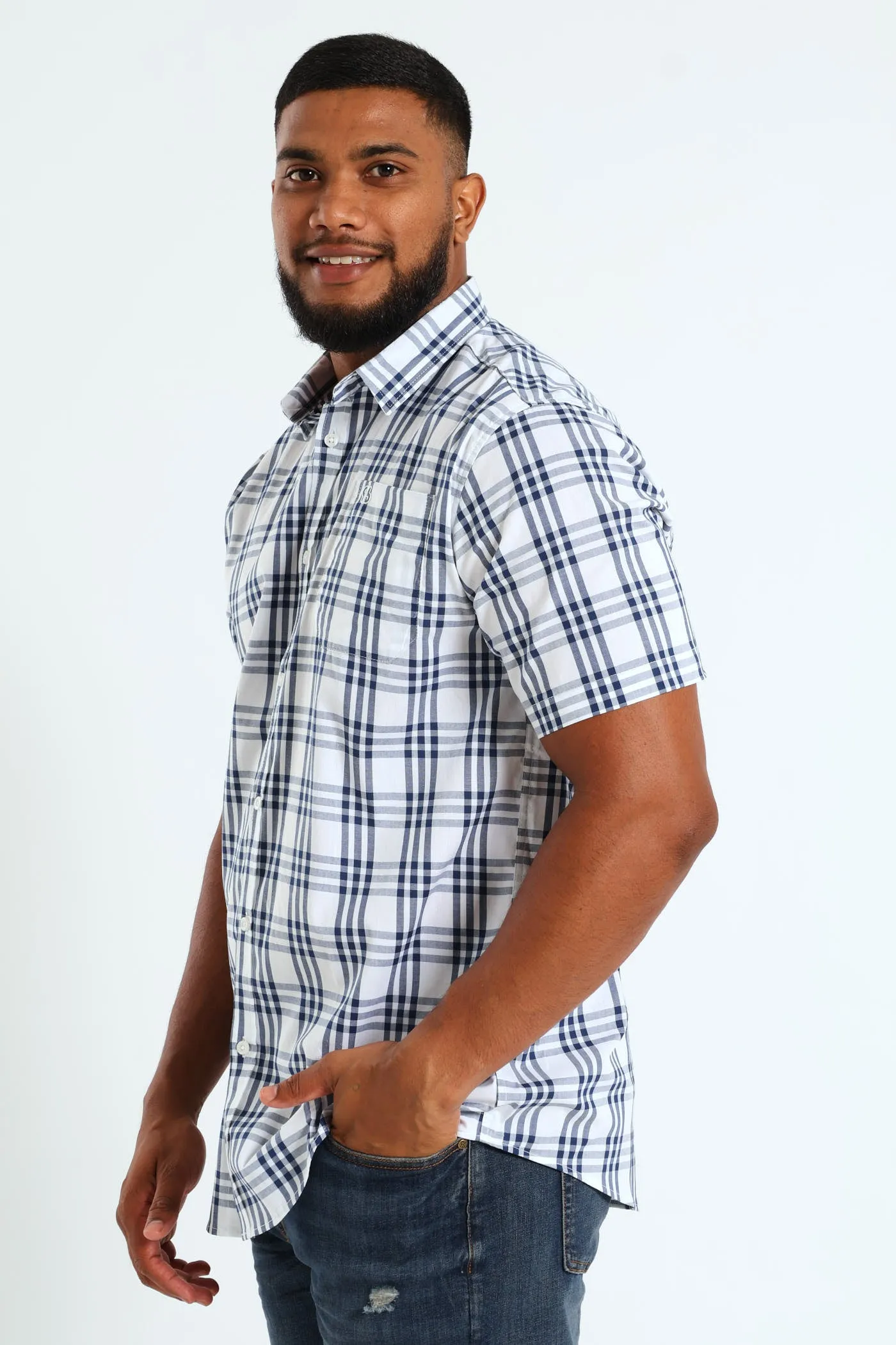 Check Shirt - White/Navy sold by Edgars product image thumbnail 2