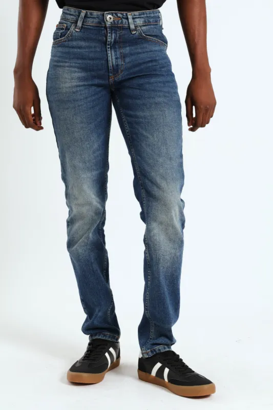 Mid Worn In Skinny Jean - Mid Blue sold by Edgars 
