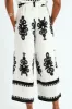 Pull On Capri Pants With Border - White/Black sold by Edgars