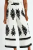 Pull On Capri Pants With Border - White/Black sold by Edgars