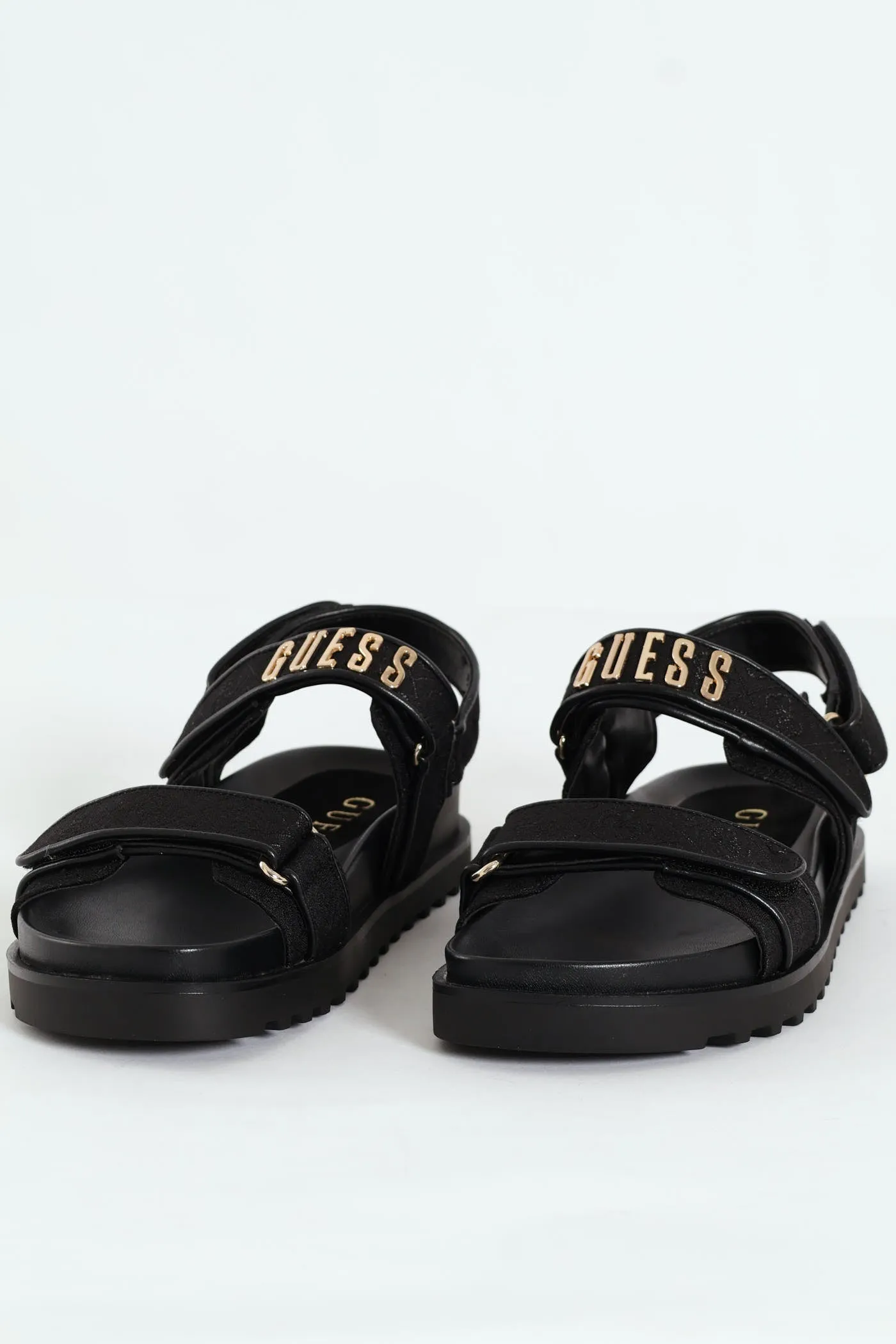 Double Strap Sport Ankle Strap Sandal - Black sold by Edgars