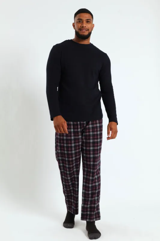 Long Sleeve Top & Butterfleece Pants - Navy sold by Edgars