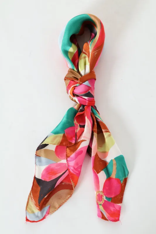 Watercolour Floral Satin Feel Scarf sold by Edgars
