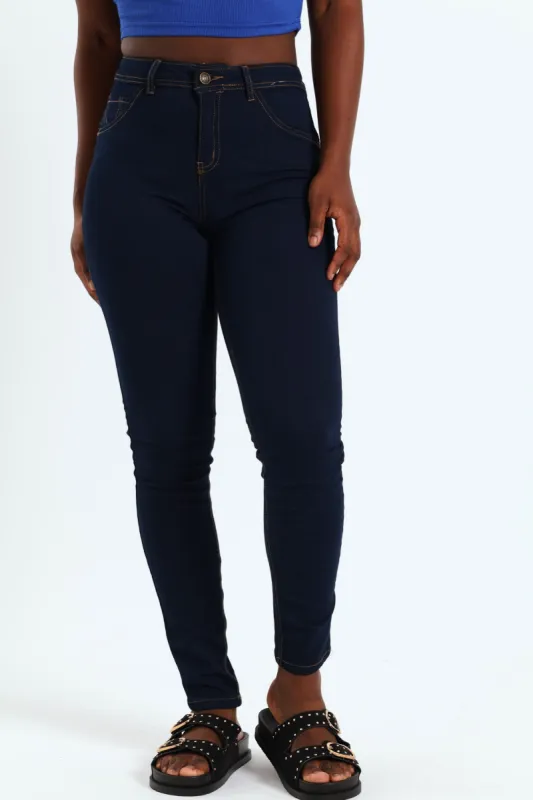 Regular Rise Push Up Skinny Denim - Ink sold by Edgars