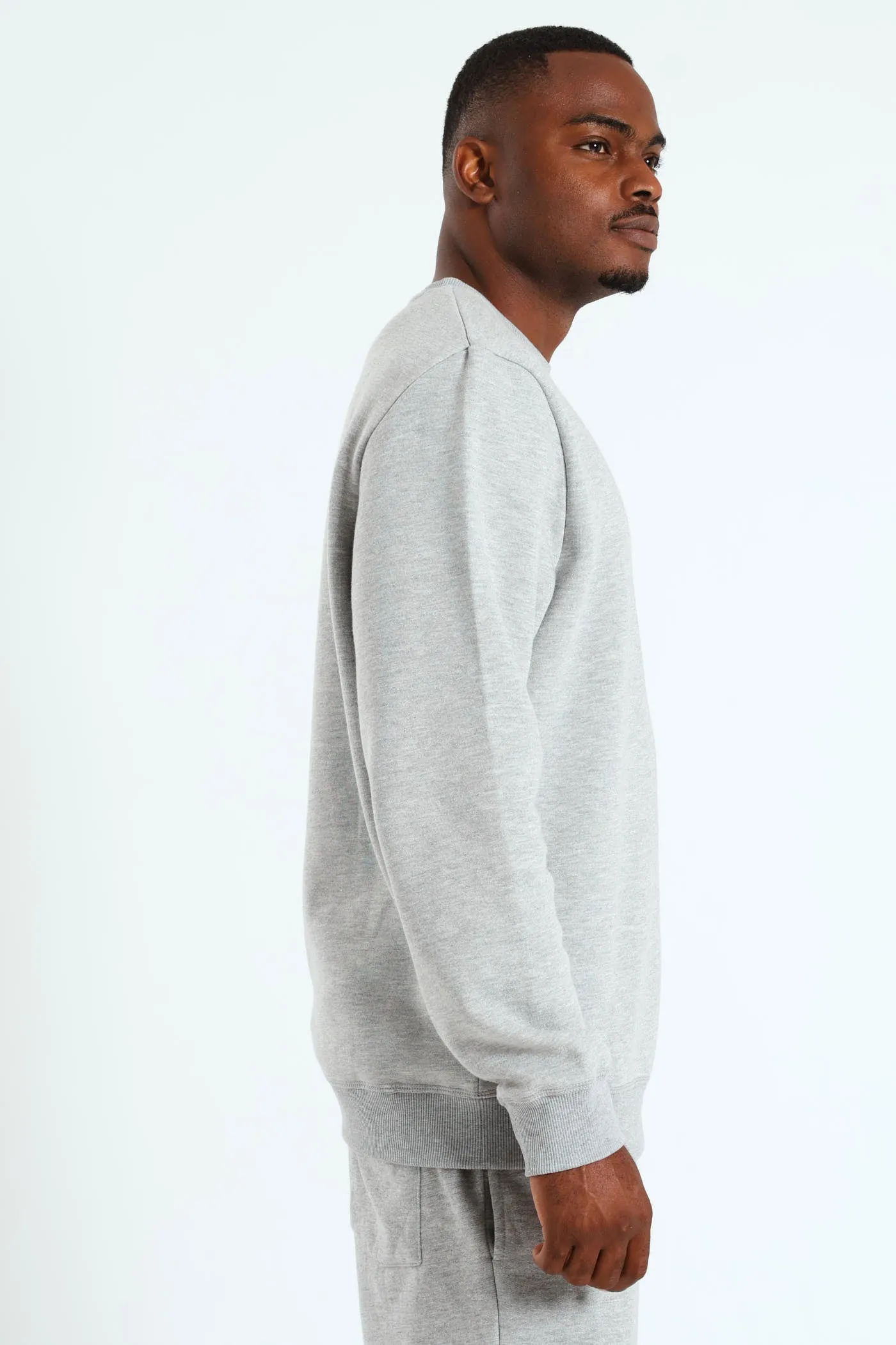 Plain Crew Fleece Sweat Top - Grey Melange sold by Edgars product image thumbnail 3