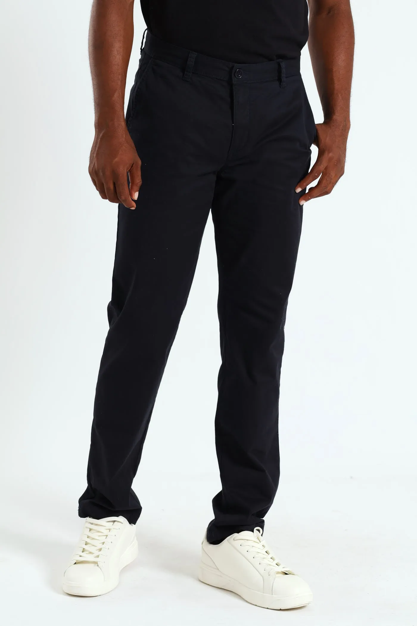 Basic Slim Stretch Chino - Navy sold by Edgars