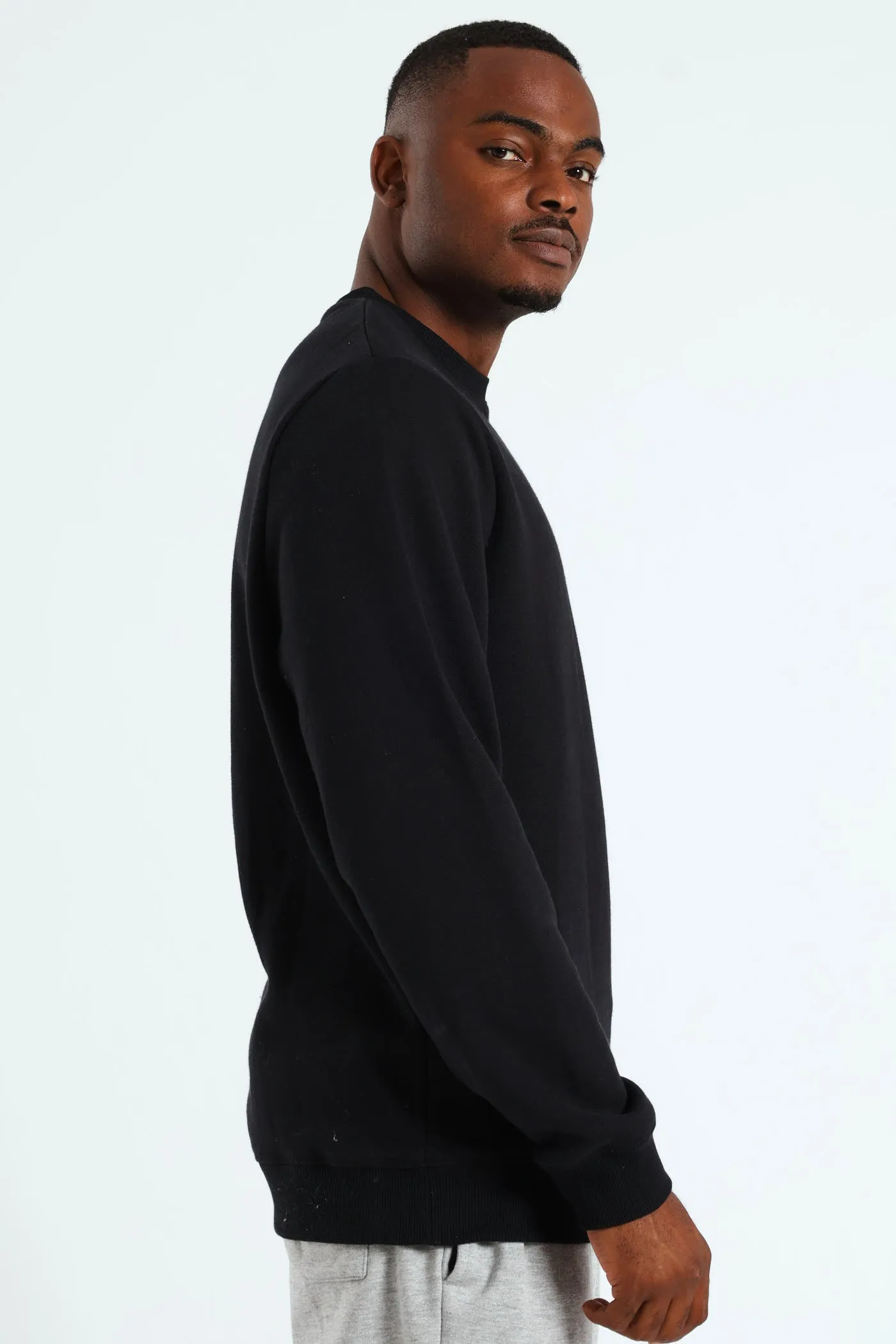 Plain Crew Fleece Sweat Top - Black sold by Edgars product image thumbnail 2