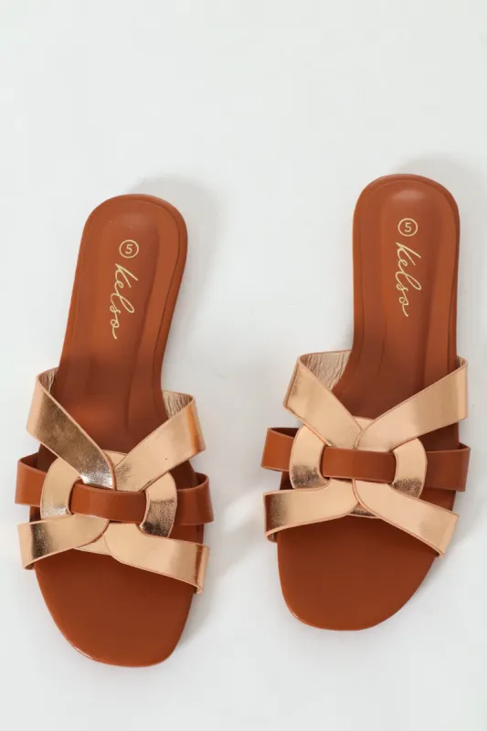 Interlink Basic Mule Sandal - Rose Gold sold by Edgars