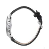 Gents Silver Case Watch With Black Dial & Leather Band sold by Edgars 