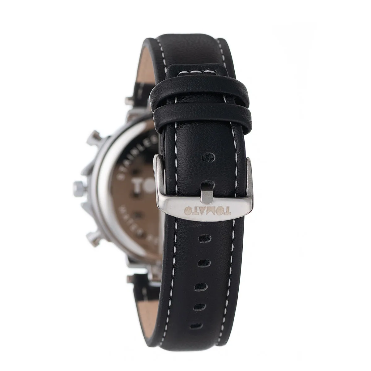 Gents Silver Case Watch With Black Dial & Leather Band sold by Edgars product image thumbnail 2