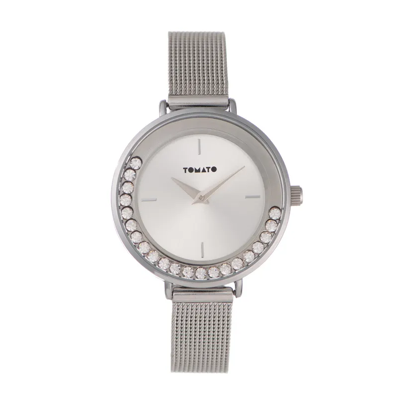 Ladies 33mm Silver Case & Dial Watch With Mesh Strap sold by Edgars
