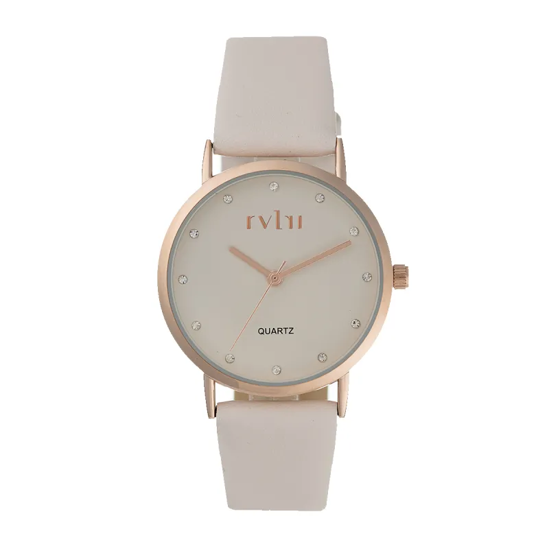 Ladies 35.5mm Rose Gold Case Watch With Nude Leather Band sold by Edgars 