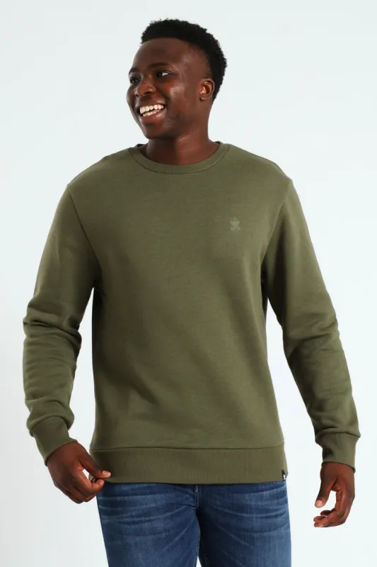 Plain Crew Fleece Top - Light Fatigue made by Edgars
