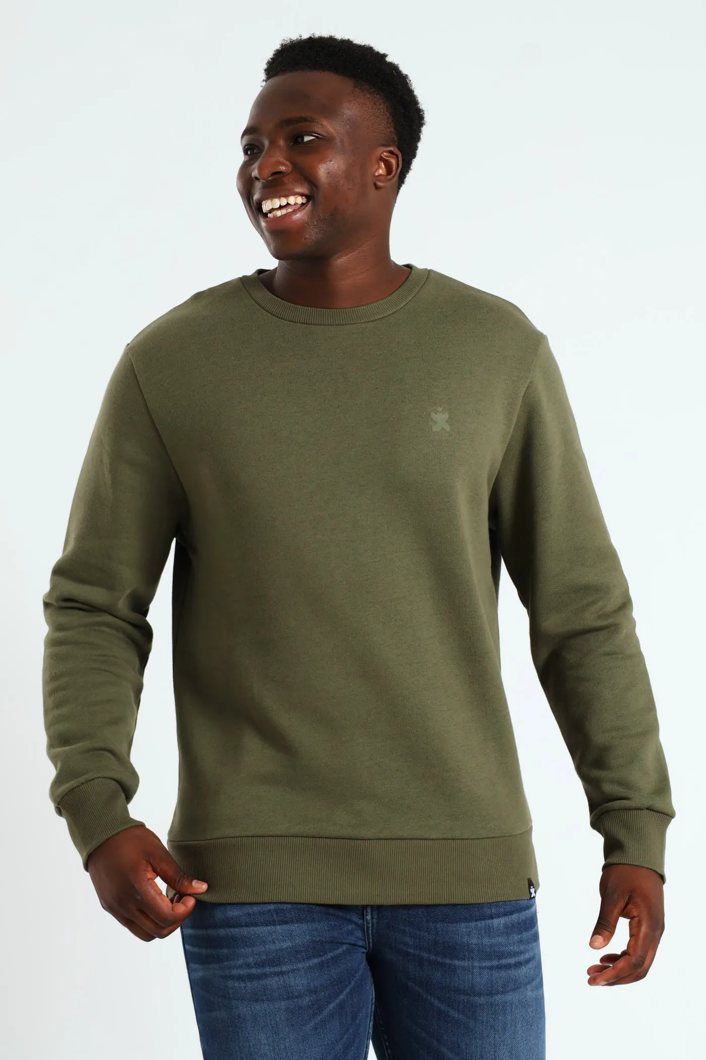 Plain Crew Fleece Top - Light Fatigue sold by Edgars