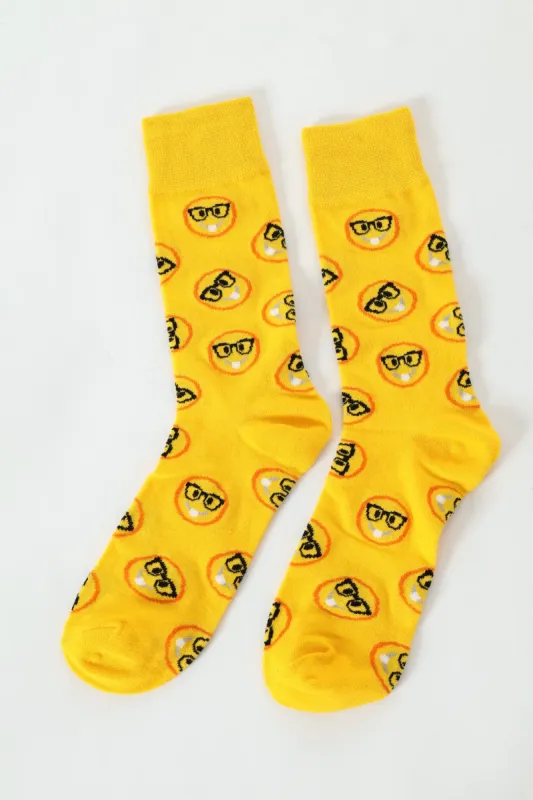 Nerdy Single Anklet Socks - Yellow sold by Edgars