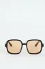 Retro Square Brown Lens Sunglasses - Black sold by Edgars