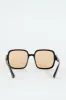 Retro Square Brown Lens Sunglasses - Black sold by Edgars