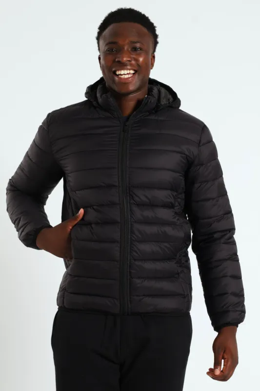 Basic Hood Puffer Jacket - Black sold by Edgars