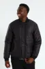 Quilted Press Stud Sherpa Lined Bomber - Black sold by Edgars