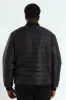 Quilted Press Stud Sherpa Lined Bomber - Black sold by Edgars
