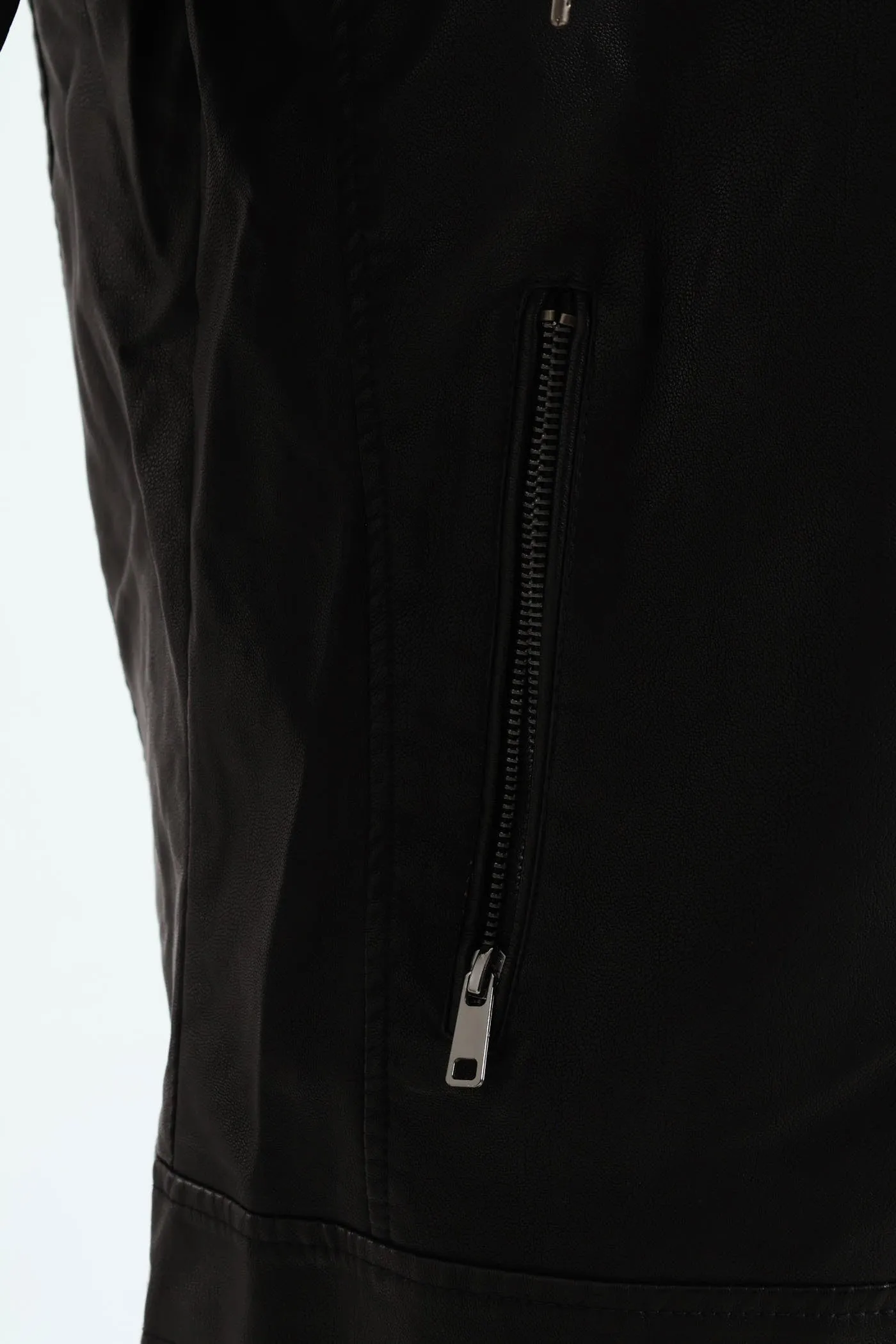 PU Knit Hood Biker Jacket - Black sold by Edgars product image thumbnail 5