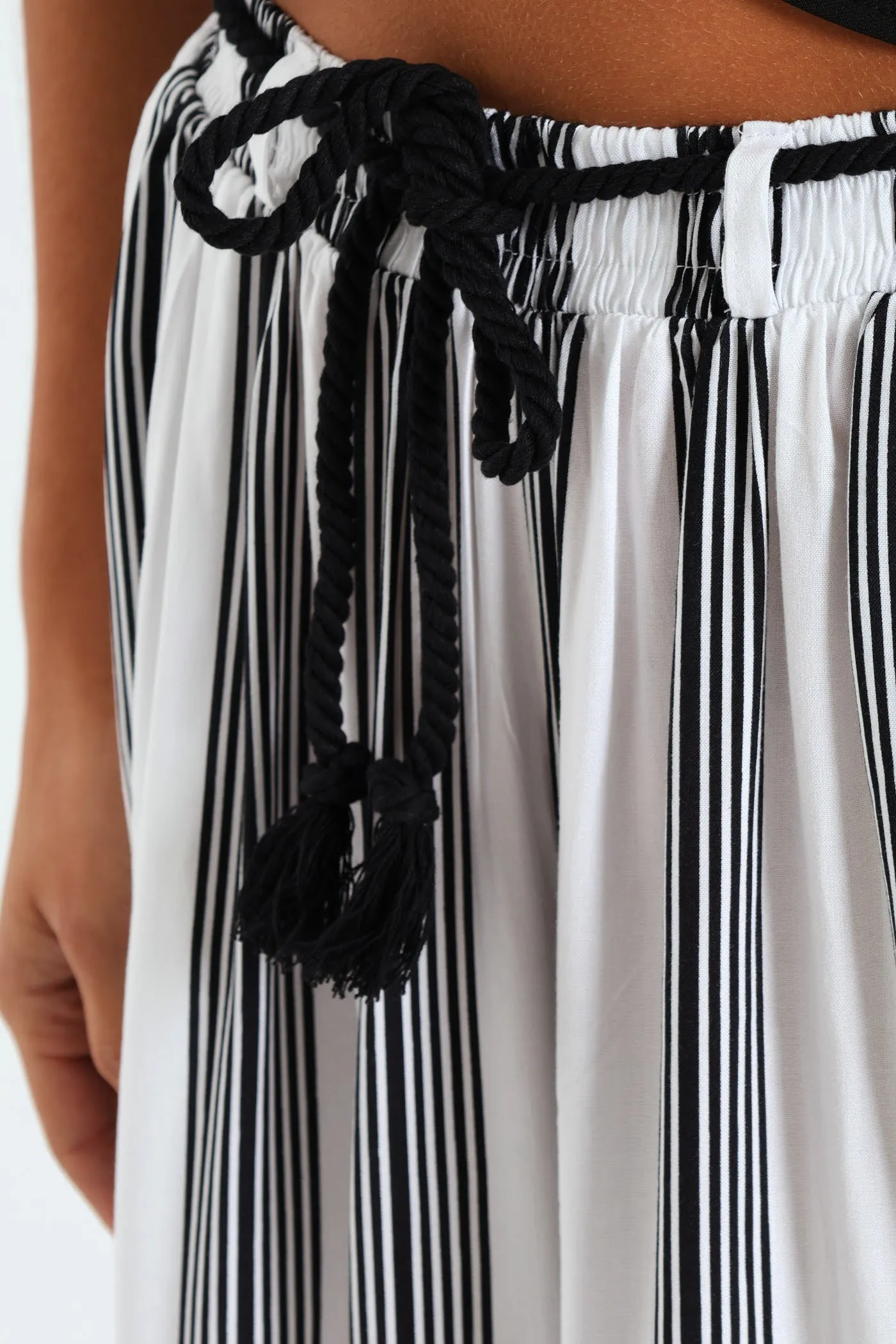 Braided Belt Striped Pants - Cream/Black sold by Edgars product image thumbnail 4