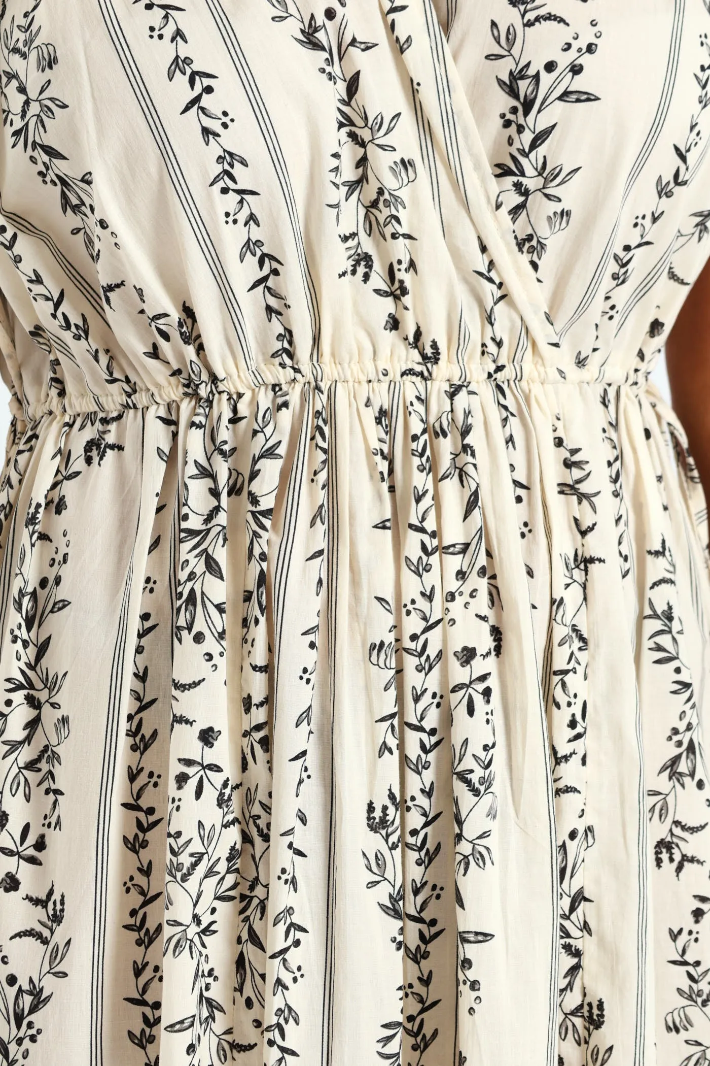 Voile Maxi Kaftan Dress With Ties - Black/Cream sold by Edgars product image thumbnail 4