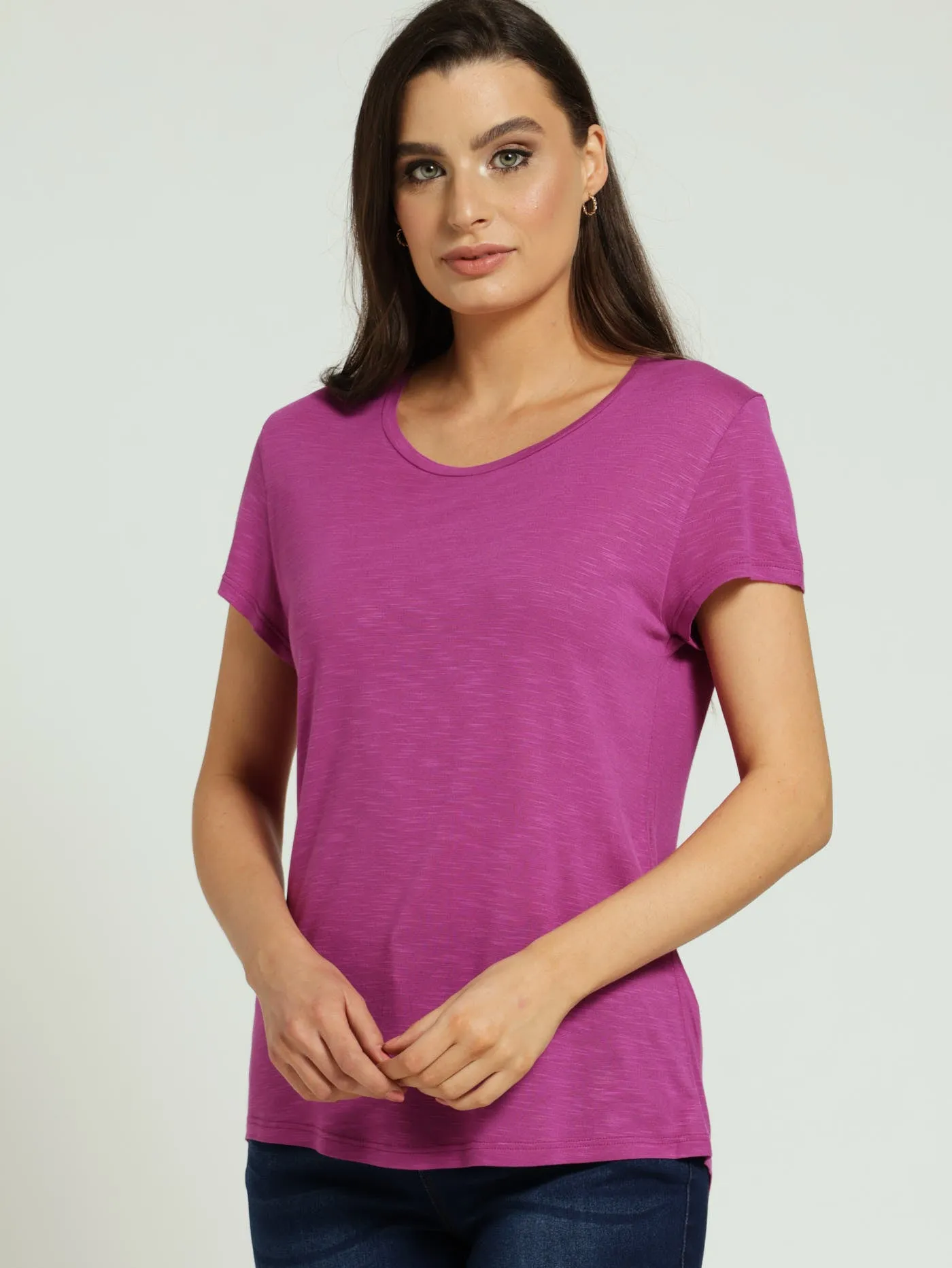 Hi-Lo Slouchy Tee - Magenta sold by Edgars